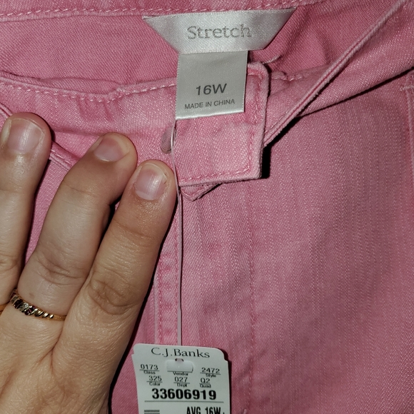 16W CJ Banks coral pink 4 pocket denim skirt NWT New - Picture 4 of 8